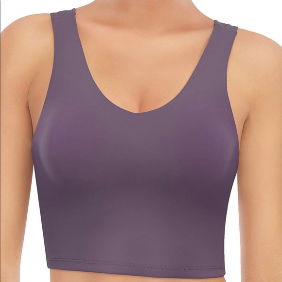 NWT Tasada V-Neck Sportsbra Padded Purple Size S - Picture 3 of 6